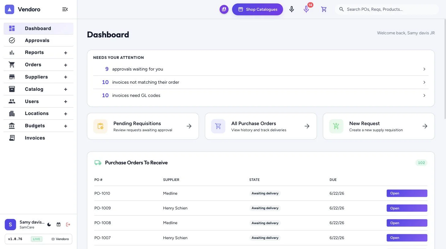 The dashboard