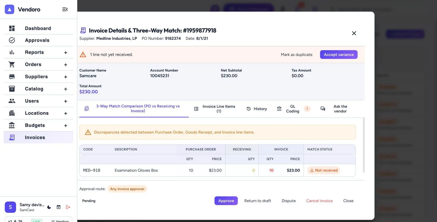Invoices read by AI, with the original beside the extracted fields
