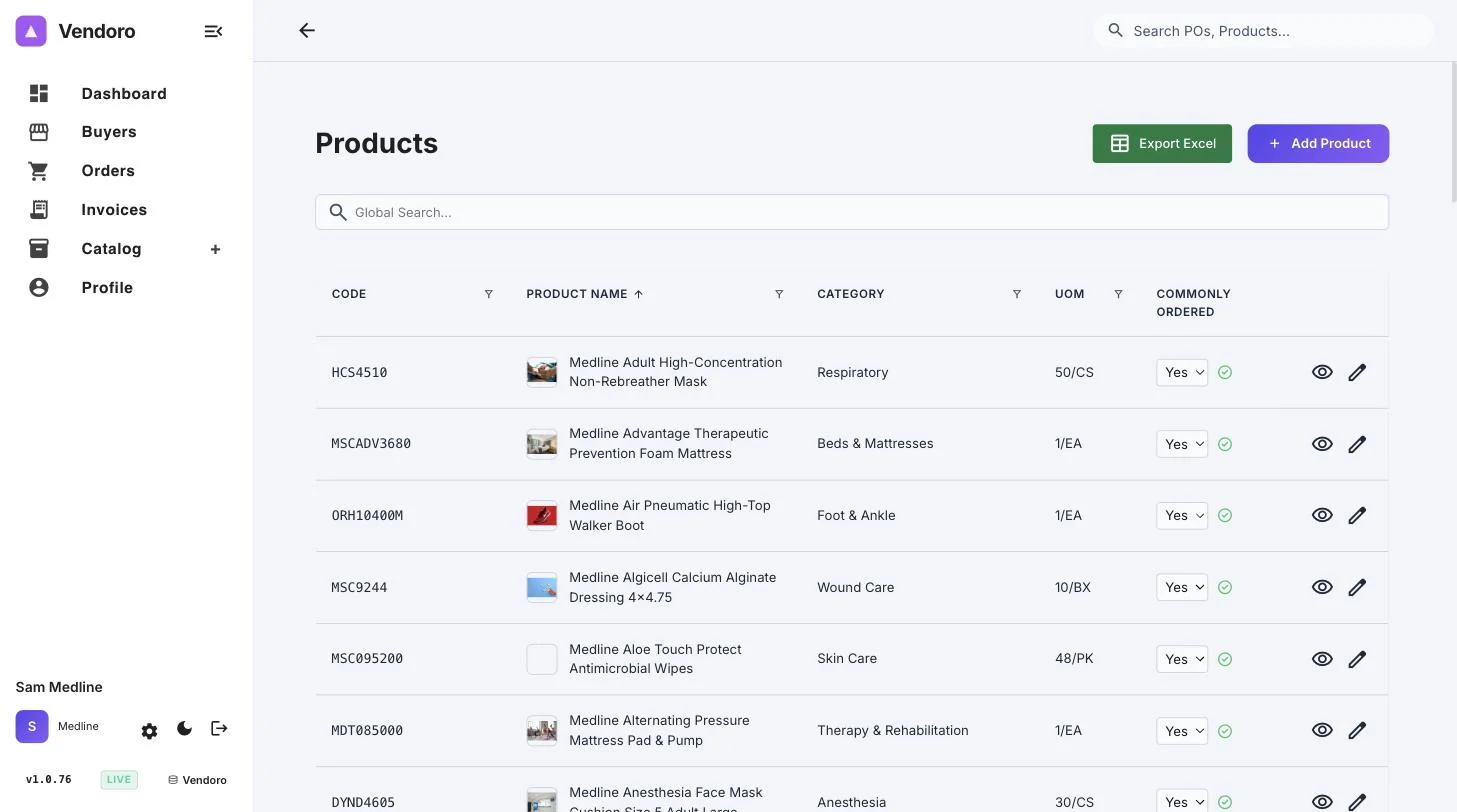 The supplier catalog with product images