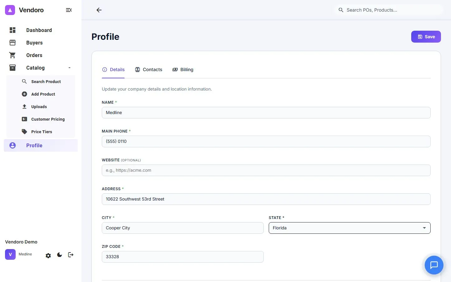 The supplier profile every connected buyer sees